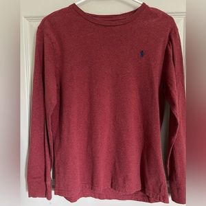 Polo burgundy long sleeve tee size 14/16